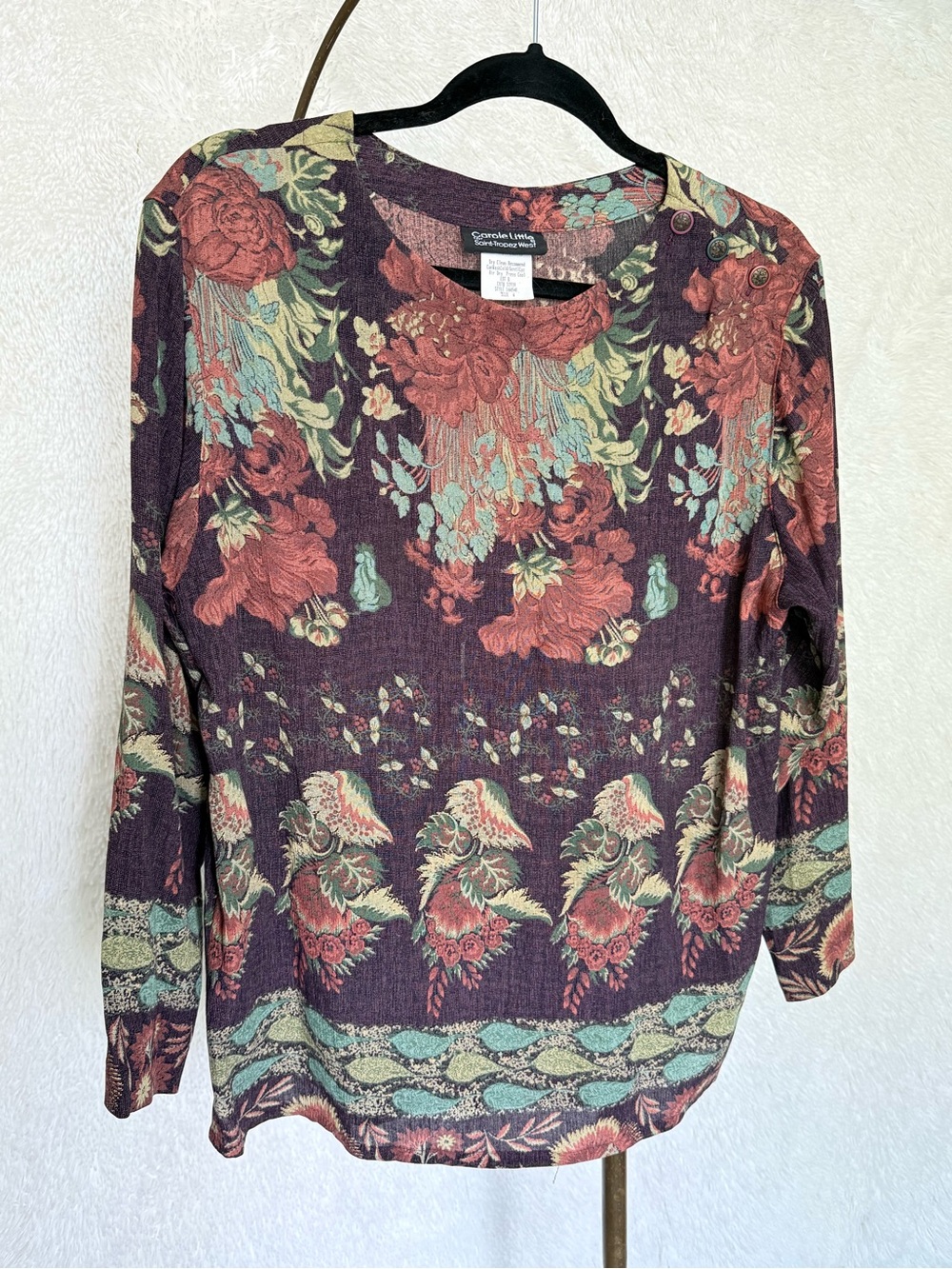 Carole Little Plum Floral Long Sleeve Top (6)